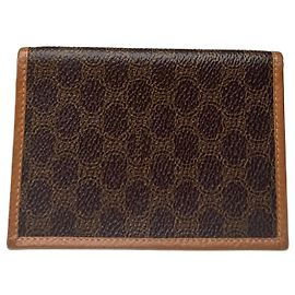 Céline Tarjetero de cuero monograma vintage Celine marrón