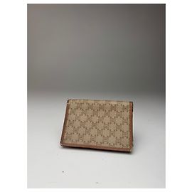 Céline Portacarte in pelle vintage Celine Paris beige marrone