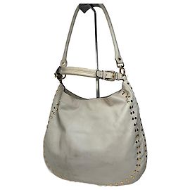 Vintage Marni Wildleder Nieten 2Way Tasche weiß