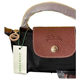 Borsa a mano Longchamp Le Pliage XS in pelle nera