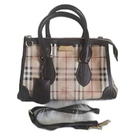 Borsa a mano Burberry Beige in Pelle PVC con Tracolla Removibile