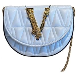Versace Virtus Crossbody Bag Schwarz Gestepptes Leder