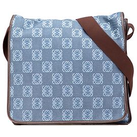 LOEWE Borsa a tracolla in denim Anagram blu