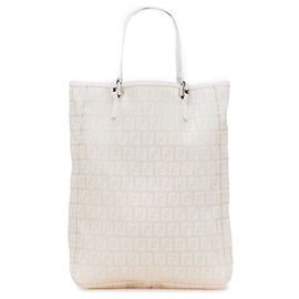 Bolsa Tote de lona Zucchino marrom Fendi