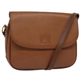 Autre Marque Borsa a Spalla Burberrys in Pelle Marrone Oro Auth BA3605