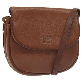 Burberry Borsa a spalla in pelle marrone dorato Auth ti3255