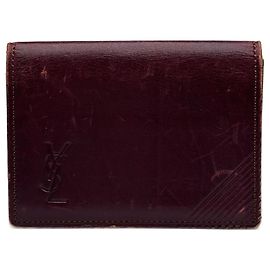 Vintage Yves Saint Laurent Leather Card Holder purple