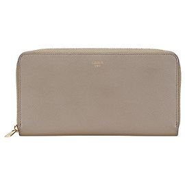 Céline Runder Reißverschluss-Leder-Wallet von Celine