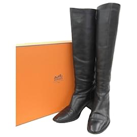 Hermès Stivali lunghi in pelle neri Hermes