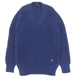 Suéter de lana con cuello en V Louis Vuitton azul marino S