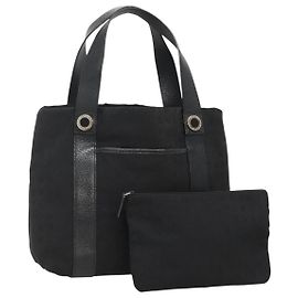 Bulgari Borsa Tote BVLGARI Logo Mania in tela nera e argento autentica bs27433