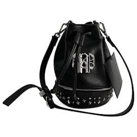 Schultertasche aus Leder mit Nieten schwarz - Philipp Plein