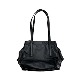 Borsa tote in pelle nera Prada