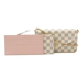 Borsa a Spalla Pochette Felicie Damier Azur di Louis Vuitton