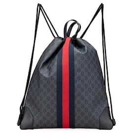 Gucci GG Supreme Sheline Rucksack aus PVC-Leder mit Kordelzug