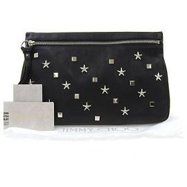 Jimmy Choo Zena Clutch aus Leder in Schwarz
