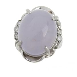 Autre Marque Platinring mit lavendel Jade Pt900