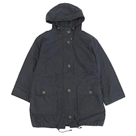 Abrigo con capucha Burberry negro 7AR para mujeres