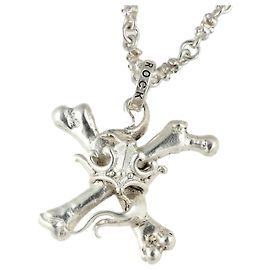 Brook Brothers Royal Order Skull Crossbones Crown Halskette aus SV925