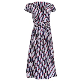 Vestido midi envolvente con estampado de flechas de Marc Jacobs en algodón multicolor
