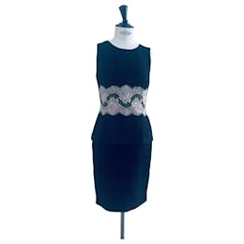 Dolce & Gabbana Spitzenkleid Schwarz Baumwolle