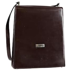Borsa a spalla GUCCI in pelle verniciata marrone argento 002 2046 0433 Auth bs26623