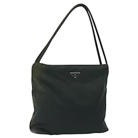 PRADA Tote Bag aus Nylon grün silber Auth bs27520