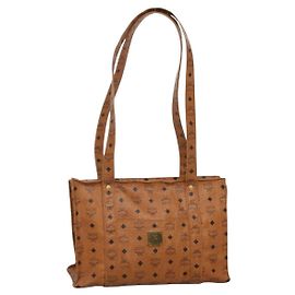 Borsa a spalla MCM Logogram Vicetos in pelle PVC marrone Auth BA3979