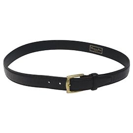 Christian Dior Gürtel aus schwarzem Leder mit Gold Auth bs27707