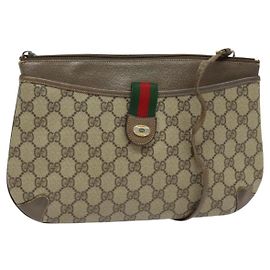 Borsa a spalla GUCCI GG Supreme Web Sherry Line PVC Beige 904 02 026 Auth bs27641