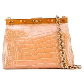 Borsa in pelle di coccodrillo beige Prada - anni 2000