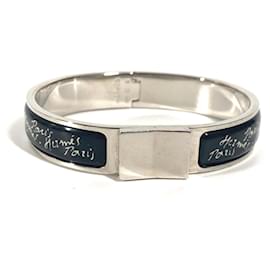 Hermes Black and Silver Metal Bangle - Hermès