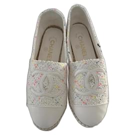 Espadrillas Chanel bianche in tela Taglia 36