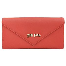 Autre Marque Portafoglio Folli Follie a soffietto rosso con hardware dorato
