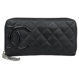 Cartera larga de piel de cordero de la línea Cambon de Chanel