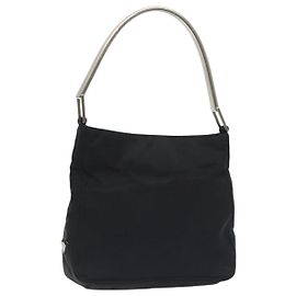PRADA Borsa a Spalla in Nylon Nera e Argento Autentica 129067