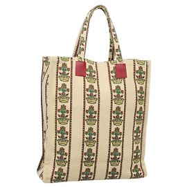GUCCI Borsa Tote Gucci Garden in Tela Beige Auth bs27564