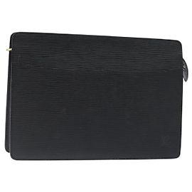 LOUIS VUITTON Epi Pochette Uomo Borsa Clutch Nera M52522 LV Auth th6189
