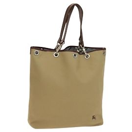Borsa tote Burberry Blue Label in tela beige argento autentica bs27140