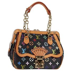 LOUIS VUITTON Borsa a Mano Gracie MM Monogram Multicolore Nera M92591 Auth 126225SV
