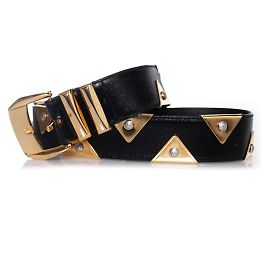 Gianni Versace, Ledergürtel mit goldenen Dreiecksapplikationen