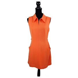 Kurzes orangefarbenes Vintage-Kleid aus den 90ern von Versus Gianni Versace
