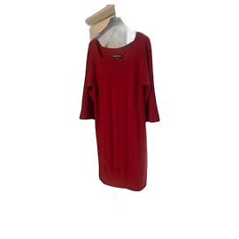 Sonia Rykiel Kleid Dunkelrot aus Kaschmir und Wolle mit Lippenmotiv