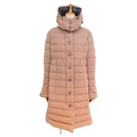 Chaqueta de Plumas Moncler Rosa Beige de Nylon