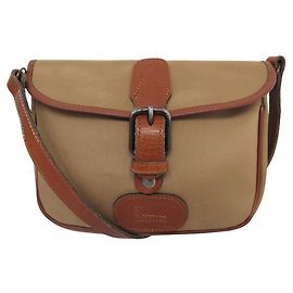 VINTAGE LANCEL HANDTASCHE AUS BRAUNEM CANVAS MESSENGER BAG
