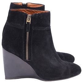 Botines de cuña Lanvin en ante negro
