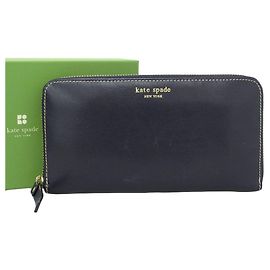 Kate Spade Leder Reißverschluss-Geldbörse Marineblau