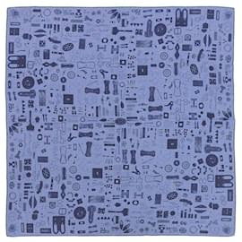 Sciarpa in cashmere e seta Hermes blu - Hermès