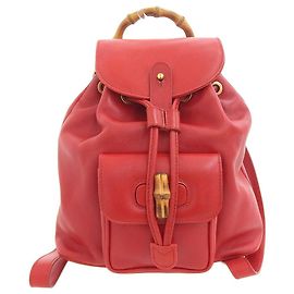 Zaino in pelle Gucci Bamboo Vintage