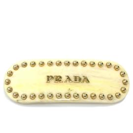 Fermaglio in resina beige Prada